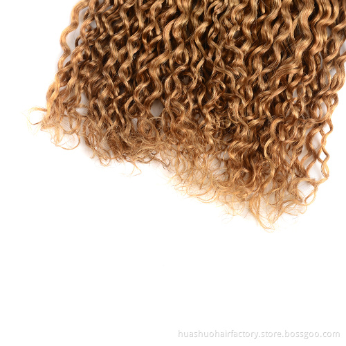 Single Donor Natural 1B 27 Color Cuticle Aligned 12 Inch Malaysian Water Curls Wave Virgin Hair 4 Bundles